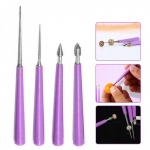 Uus kvaliteetne 4 tk Diamond Pearl klaashelmeste h&otilde;&otilde;ritsa Burr Beading Hole suurendaja DIY t&ouml;&ouml;riistakomplekt as picture