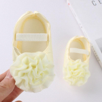 Big Flower Baby Girl Kings Vasts&uuml;ndinud beebi Schoenen Suvised imikute esimesed jalak&auml;ijad Yellow 1.5CM