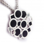 Les Tr&eacute;sors De Lily [G6148] - Collier Cr&eacute;ateur 'Esmeralda' noir gris must