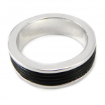 Anneau Argent 'Enzo' noir 60 must