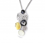NOA [H8995] - Collier Cr&eacute;ateur 'Carmen' noir jaune must