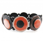 NOA [J1954] - Bracelet Cr&eacute;ateur 'Macarons' marron pruun