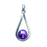 Les Tr&eacute;sors De Lily [J6002] - Pendentif Argent 'Perla' violet am&eacute;thyste argent&eacute; (rhodi&eacute;) - 20x10 mm lilla