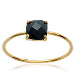 Bague Plaqu&eacute; Or 'Unique' noir dor&eacute; - 6x6 mm 56 must