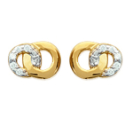 Les Tr&eacute;sors De Lily [K5145] - Boucles Plaqu&eacute; Or 'D&eacute;esse' blanc dor&eacute; - 7x5 mm kuld