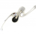 Altesse [L0136] - Bracelet Argent 'Scarlett' blanc noir must