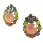 Les Tr&eacute;sors De Lily [M8152] - Boucles Cr&eacute;ateur 'Sissi' vert orange Heleroosa