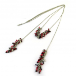 Les Tr&eacute;sors De Lily [N8269] - Collier sautoir 'Navajos' rouge noir argent&eacute; punane