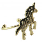 7bis [P5645] &ndash; k&auml;sit&ouml;&ouml;na valmistatud kullast &bdquo;Unicorn&rdquo; terass&otilde;rmus &ndash; 20x17 mm kuld