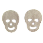 7bis [Q6202] - K&auml;sitsi valmistatud h&otilde;bedased k&otilde;rvar&otilde;ngad  Skull  - 10x7 mm h&otilde;be