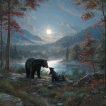 DIY Teemanttikandid Karu Teemantmaalid Loomade maastik Rhinestone ristpistes 20X30CM