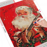 5D DIY Teemantmaaling J&otilde;uluvana Teemanttikandid J&otilde;uluhirve mosaiik Multikas p&uuml;hadekingitus Kodukaunistus Full Round (20X30CM)