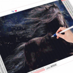 Teemantmaaling Uus loomade teemanttikandid Ristpistes hobuste pildid kividest mosaiigist kodukaunistus Full Round (20X30CM)