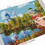 5D isetegemise teemantmaaling paat J&otilde;epildid kividest t&auml;isruudu/&uuml;mmarguse teemanttikandiga maja mosaiigiga k&auml;sit&ouml;&ouml;komplekt Full Round (20X30CM)