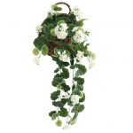 Kunstlillede rippuv disain Stiilne kunstsiidist lill &Otilde;rn erksav v&otilde;ltsroosilill valge