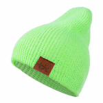 1 TK M&uuml;ts PU Letter Casual Beanies Soojad talvised Beanie M&uuml;tsid meestele ja naistele &otilde;ues stiilne &uuml;hev&auml;rviline kootud m&uuml;ts 54cm-60cm fluorestseeruv roheline v&auml;rv