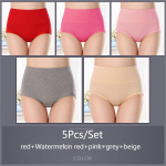 5 tk/komplekt naiste k&otilde;rge v&ouml;&ouml;kohaga puuvillased alusp&uuml;ksid p&uuml;ksid, pehme hingav mugav aluspesu pluss suurus M-XXXXL XL&5pcs