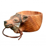 Portable Hand Carved Wooden Mug Various Animal Head Shape Cup Outdoor Camping Drinking Cup Kitchen Accessories