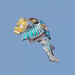 Loominguline koolibri naiste s&otilde;rmus, v&auml;rviline emailiga ehted, lilles&otilde;rmus, moes&otilde;rmus, naiste peoehted, naiste s&otilde;rmused 6 mitmev&auml;rviline