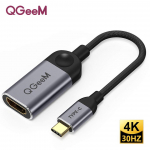 QGEEM USB C-HDMI-adapterikaabel 4K 30Hz t&uuml;&uuml;p-c-HDMI huawei mate 20 macBook pro ipad pro hdmi emane usb-t&uuml;&uuml;pi c jaoks 15CM hall