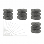 12 tk 12 sidemega ebemep&uuml;&uuml;durid, mis kinnitatakse pesumasina valamuvooliku k&uuml;lge roostevabast terasest ummistumise eest 12Pcs Lint Traps with 12 Ties