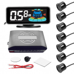 Auto parkimisanduri tagumine tagurdusradari s&uuml;steem koos 8 parkimisanduriga, kauguse tuvastamise LCD 8pcs Probe must