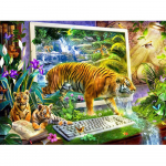 T&auml;ielik &uuml;mmargune s&uuml;gisene maastik ja kasside teemanttikandid 5D DIY teemantmaaling mosaiik kodukaunistuse kingitus uus Full Round 20x30CM