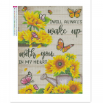 HUACAN 5D DIY Teemantmaal p&auml;evalill t&auml;ispuur Ristpistes tikandid Lillemosaiik Pilt kivist seinakunstist Full Square 20*30 cm