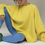 Hirsionsan &uuml;lisuure ka&scaron;miirist s&uuml;gisene talvekampsun naiste mood Basic silmkoeline pullover &Scaron;ikk pehme vaba vabaaja džemprid one size kollane