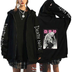 Death Note Harajuku Anime T&otilde;mblukuga mantlid Kapuutsid Meeste jakid Vabaajalised avara kapuutsiga t&otilde;mblukuga Manga L Lawliet Prinditud topid Dressipluus Unisex Paari T&auml;navar&otilde;ivad S