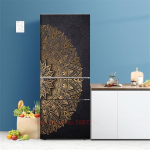 Luksuslikud k&uuml;lmiku kleebised ukse kate Isekleepuv vin&uuml;&uuml;l k&uuml;lmkapi kleebis must lilleline tapeet s&uuml;gavk&uuml;lmiku dekoratiivne kileplakat 60x180cm(1pcs)