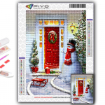 5D Teemantmaal J&otilde;ulupuu J&otilde;uluvana Lumememm DIY Teemanttikand Strass Kodu Kaunistus Full Round 20X30CM