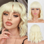 MERISIHAIR Gradient blond l&uuml;hikese lainega bob-parukas tukkidega Naiste mood igap&auml;evane l&uuml;hike laineline s&uuml;nteetilisest kiust parukas