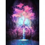 5D DIY Teemantmaaling Kirsipuu Teemanttikandid T&auml;ismosaiigikomplektid Ristpistes Kodukaunistus K&auml;sitsi valmistatud kingitused Round 20x30cm