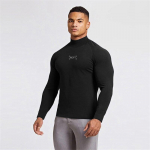 Muscleguysi uued s&uuml;gisriided meeste k&otilde;rge kaelusega pikkade varrukatega T-s&auml;rk Fitness Fitness Lihtne treeningpullover M valge
