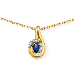 Altesse [K6332] - kullatud  Scarlett  kuldse safiiriga kaelakee - 20x12 mm sinine