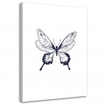 Mustvalgeks maalitud liblikas must-valge l&otilde;uenditr&uuml;kk 40x60 must/valge