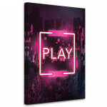 L&otilde;uendiprint Roosa kiri PLAY m&auml;ngijatele 40x60 mitmev&auml;rviline