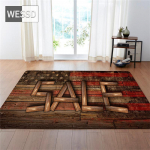 Tumedav&auml;rviline puidust teraga tr&uuml;kitud 3D-vaip elutoa jaoks, &uuml;lipehme kristallsametine vaip, p&otilde;randamatt, magamistoa sisekujundus 120x160cm 1pcs