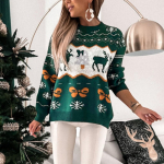 Naiste mood j&otilde;ulukampsun, poolk&otilde;rge kaelusega pikkade varrukatega kampsun XL punane