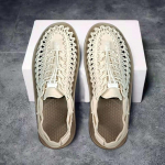 Punutud sandaalid Meeste Retro hingavad ronimisjalatsid kahlamiskingad Rooma puhkuse rannajalatsid Elastne riba Suvesandaalid Meeste tossud 43