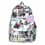 Keskkooli&otilde;pilaste joonisfilmi grafiti koolikott, meeste naiste reisiseljakott, &otilde;pilaste koolikott valge