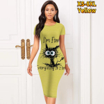 &Otilde;huke l&uuml;hikeste varrukatega p&otilde;lvedeni kleit Moodne naiste Midi 3D praetud kassikleit XS sinine