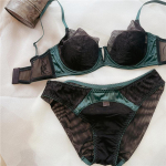 Suvine naiste aluspesu Seksikas pitsiline Deep V Push Up rinnahoidja komplekt Mugav aluspesu Bralette naiste pluss suurus &otilde;huke CDE Cup naistepesu 85E