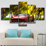 Raamiga punane luksuslik sportauto DBC HD-prinditud 5 tk l&otilde;uendikunst seinakaunistuspildid kodukaunistusega tr&uuml;kiv&auml;rvid 20x35cm*2 20x45cm*2 20x55cm*1