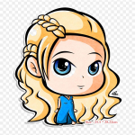 Daenerys Targaryen Chibi triikraud soojus&uuml;lekandel tr&uuml;kkimisel Vin&uuml;&uuml;lplaastrid kleebis riietele isetegemise aplikatsioonid pestavad plaastrid