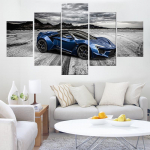 Ilma raamita l&otilde;uend 5 tk Toretsev sinine Luksuslik sportauto seinaplakatid Pildid Maalimine Kodukaunistuse tarvikud Elutoa kaunistamine 20x35cm*2 20x45cm*2 20x55cm*1