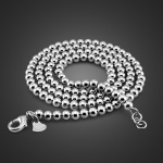 Moodne mehe t&auml;issilverist helmed kaelakee Lihtne 100% 925 sterlingh&otilde;be 5 /6mm 46/86cm pikk helmekett Ehted Naistele ja meestele 5MM51cm