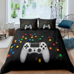 Game Mouse Theme Prinditud voodipesukomplekt Laste magamistoa tekk ja padjap&uuml;&uuml;r AU/EL/USA kaheinimesevoodi/kaheinimesevoodi t&auml;issuuruses Baby 100x135cm