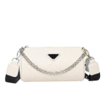 Luksusbr&auml;ndi disainer naiste &otilde;lakott Ehtsast lehma nahast naiste ristkeha kott, moe padja kujuga naiste k&auml;ekott 22cmX12cmX12cm valge